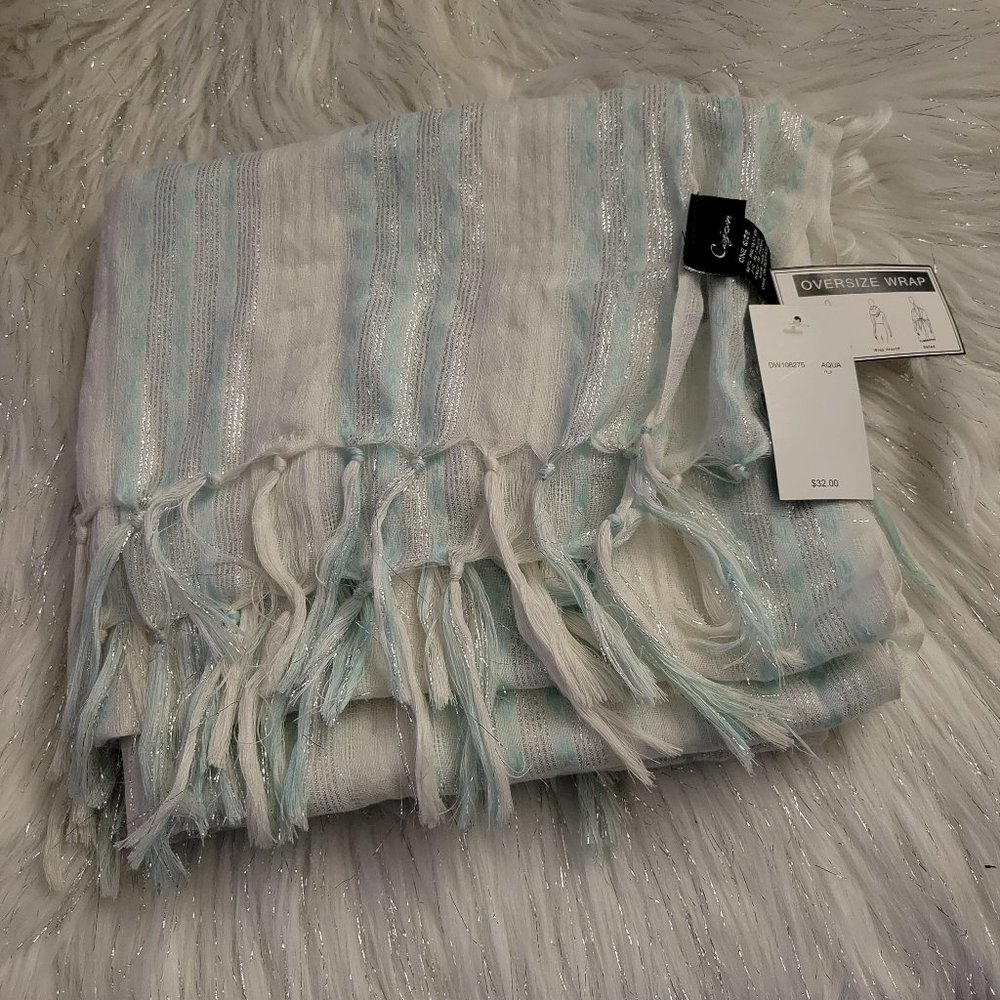 White/Blue Oversized Wrap